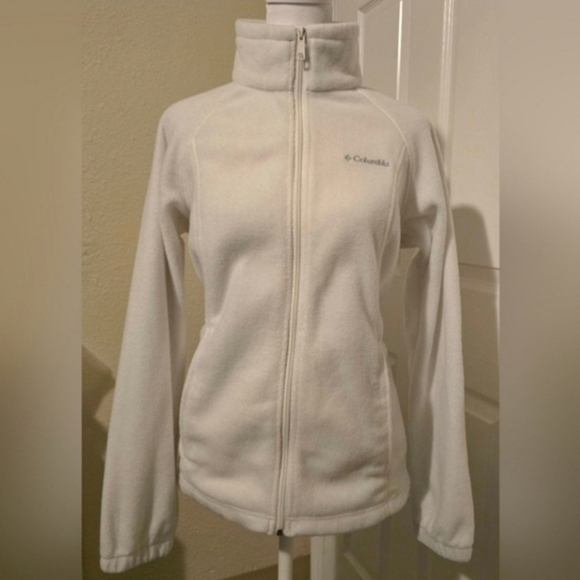 Columbia Women's Full Zip Up Jacket - White Size Small‎ - Picture 1 of 9